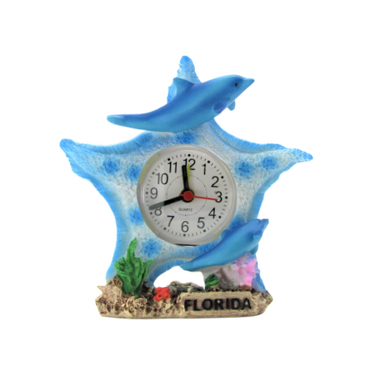 CL6505 FLORIDA STARFISH DOLPHIN CLOCK