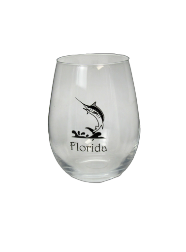 DG0042 FLORIDA MARLIN ROUND GLASS