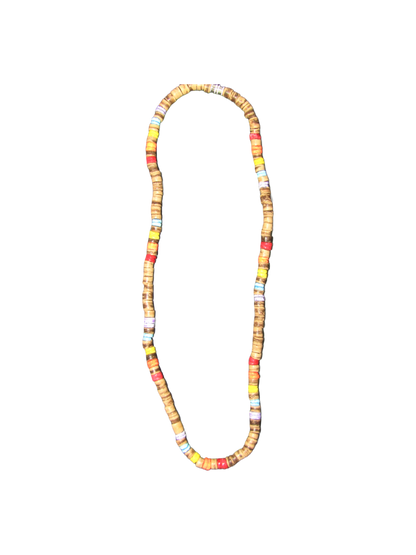 NK0005 NECKLACE MULTI RED/YELLOW/BLUE