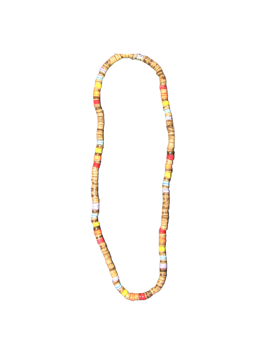 NK0005 NECKLACE MULTI RED/YELLOW/BLUE